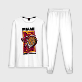 Мужская пижама с лонгсливом хлопок с принтом Miami Heat shot в Курске,  |  | 