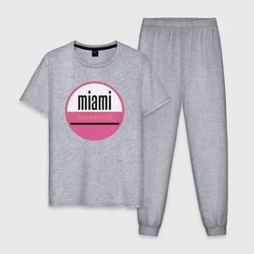 Мужская пижама хлопок с принтом Miaimi basketball в Курске, 100% хлопок | брюки и футболка прямого кроя, без карманов, на брюках мягкая резинка на поясе и по низу штанин
 | 