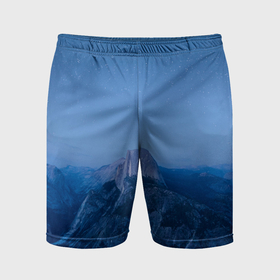 Мужские шорты спортивные с принтом Звёздное небо и ночные скалы в Тюмени,  |  | 