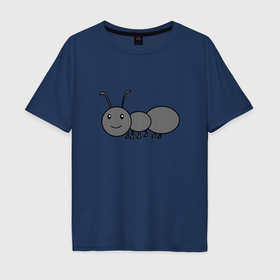Мужская футболка хлопок Oversize с принтом Серый муравей на шести лапках , 100% хлопок | свободный крой, круглый ворот, “спинка” длиннее передней части | 