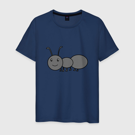 Мужская футболка хлопок с принтом Серый муравей на шести лапках в Кировске, 100% хлопок | прямой крой, круглый вырез горловины, длина до линии бедер, слегка спущенное плечо. | Тематика изображения на принте: 