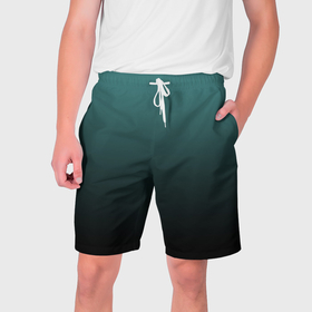 Мужские шорты 3D с принтом Градиент зелено черный ,  полиэстер 100% | прямой крой, два кармана без застежек по бокам. Мягкая трикотажная резинка на поясе, внутри которой широкие завязки. Длина чуть выше колен | Тематика изображения на принте: 