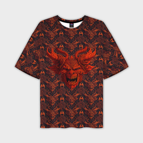 Мужская футболка oversize 3D с принтом Багровый демон в Екатеринбурге,  |  | 