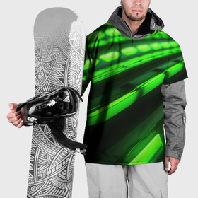 Накидка на куртку 3D с принтом Green neon abstract в Кировске, 100% полиэстер |  | 