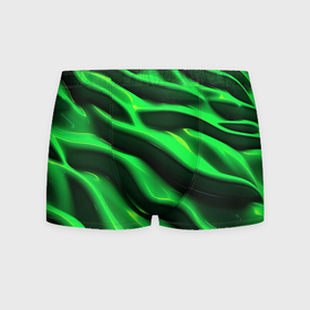 Мужские трусы 3D с принтом Зелено черный абстрактный фон в Тюмени, 50% хлопок, 50% полиэстер | классическая посадка, на поясе мягкая тканевая резинка | Тематика изображения на принте: 
