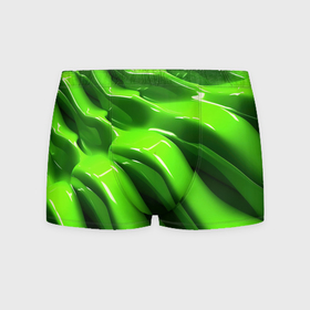 Мужские трусы 3D с принтом Текстура зеленая слизь в Кировске, 50% хлопок, 50% полиэстер | классическая посадка, на поясе мягкая тканевая резинка | Тематика изображения на принте: 