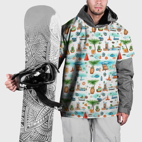 Накидка на куртку 3D с принтом Летний      микс , 100% полиэстер |  | Тематика изображения на принте: 