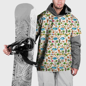 Накидка на куртку 3D с принтом Пляжные зонты паттерн в Санкт-Петербурге, 100% полиэстер |  | 