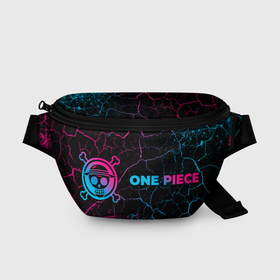 Поясная сумка 3D с принтом One Piece   neon gradient: надпись и символ в Санкт-Петербурге, 100% полиэстер | плотная ткань, ремень с регулируемой длиной, внутри несколько карманов для мелочей, основное отделение и карман с обратной стороны сумки застегиваются на молнию | 