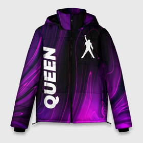 Мужская зимняя куртка 3D с принтом Queen violet plasma в Екатеринбурге, верх — 100% полиэстер; подкладка — 100% полиэстер; утеплитель — 100% полиэстер | длина ниже бедра, свободный силуэт Оверсайз. Есть воротник-стойка, отстегивающийся капюшон и ветрозащитная планка. 

Боковые карманы с листочкой на кнопках и внутренний карман на молнии. | Тематика изображения на принте: 