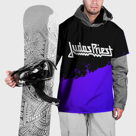 Накидка на куртку 3D с принтом Judas Priest purple grunge в Белгороде, 100% полиэстер |  | 