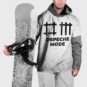 Накидка на куртку 3D с принтом Depeche Mode с потертостями на светлом фоне в Кировске, 100% полиэстер |  | 