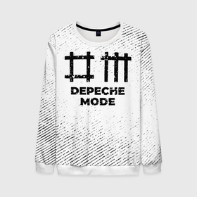 Мужской свитшот 3D с принтом Depeche Mode с потертостями на светлом фоне в Курске, 100% полиэстер с мягким внутренним слоем | круглый вырез горловины, мягкая резинка на манжетах и поясе, свободная посадка по фигуре | 