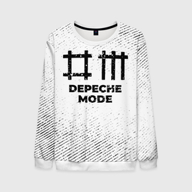 Мужской свитшот 3D с принтом Depeche Mode с потертостями на светлом фоне в Петрозаводске, 100% полиэстер с мягким внутренним слоем | круглый вырез горловины, мягкая резинка на манжетах и поясе, свободная посадка по фигуре | Тематика изображения на принте: 