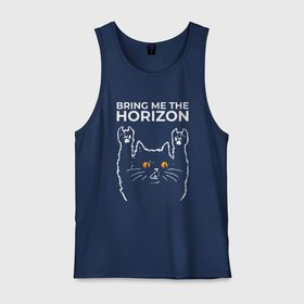Мужская майка хлопок с принтом Bring Me the Horizon rock cat , 100% хлопок |  | 