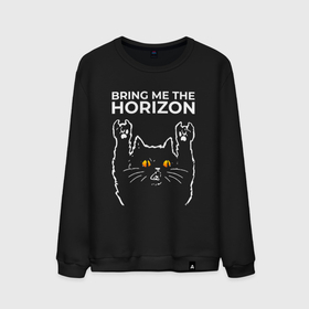 Мужской свитшот хлопок с принтом Bring Me the Horizon rock cat в Новосибирске, 100% хлопок |  | Тематика изображения на принте: 