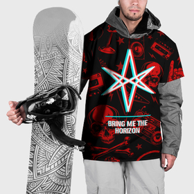 Накидка на куртку 3D с принтом Bring Me the Horizon rock glitch в Белгороде, 100% полиэстер |  | 
