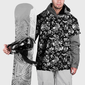 Накидка на куртку 3D с принтом Черно белый узор в горошек , 100% полиэстер |  | 