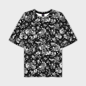 Мужская футболка oversize 3D с принтом Черно белый узор в горошек в Санкт-Петербурге,  |  | 
