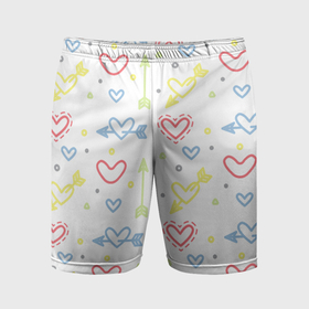 Мужские шорты спортивные с принтом Color hearts в Тюмени,  |  | 