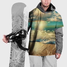 Накидка на куртку 3D с принтом Песчаный  берег в Петрозаводске, 100% полиэстер |  | 