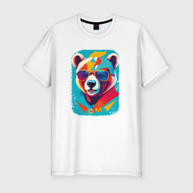 Мужская футболка хлопок Slim с принтом Pop Art Panda в Новосибирске, 92% хлопок, 8% лайкра | приталенный силуэт, круглый вырез ворота, длина до линии бедра, короткий рукав | 