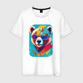 Мужская футболка хлопок с принтом Pop Art Panda в Новосибирске, 100% хлопок | прямой крой, круглый вырез горловины, длина до линии бедер, слегка спущенное плечо. | 