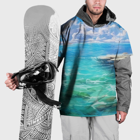 Накидка на куртку 3D с принтом Морской  берег в Петрозаводске, 100% полиэстер |  | 