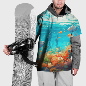 Накидка на куртку 3D с принтом Морской  подводный мир в Кировске, 100% полиэстер |  | Тематика изображения на принте: 