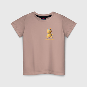 Детская футболка хлопок с принтом Добрый маленький бегемот в Санкт-Петербурге, 100% хлопок | круглый вырез горловины, полуприлегающий силуэт, длина до линии бедер | 