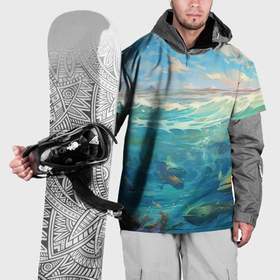 Накидка на куртку 3D с принтом Подводный   мир в Тюмени, 100% полиэстер |  | 