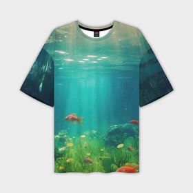 Мужская футболка oversize 3D с принтом Подводный     мир в Курске,  |  | 