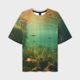 Мужская футболка oversize 3D с принтом Рыбки  в  море в Екатеринбурге,  |  | 
