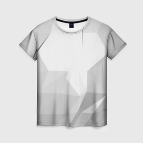 Женская футболка 3D с принтом Серый ромбово угольный паттерн в Екатеринбурге, 100% полиэфир ( синтетическое хлопкоподобное полотно) | прямой крой, круглый вырез горловины, длина до линии бедер | 