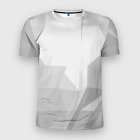 Мужская футболка 3D Slim с принтом Серый ромбово угольный паттерн в Екатеринбурге, 100% полиэстер с улучшенными характеристиками | приталенный силуэт, круглая горловина, широкие плечи, сужается к линии бедра | 