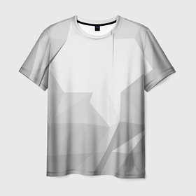 Мужская футболка 3D с принтом Серый ромбово угольный паттерн в Екатеринбурге, 100% полиэфир | прямой крой, круглый вырез горловины, длина до линии бедер | 