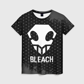 Женская футболка 3D с принтом Bleach glitch на темном фоне в Санкт-Петербурге, 100% полиэфир ( синтетическое хлопкоподобное полотно) | прямой крой, круглый вырез горловины, длина до линии бедер | 
