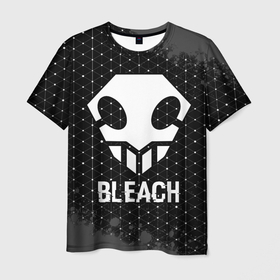 Мужская футболка 3D с принтом Bleach glitch на темном фоне в Рязани, 100% полиэфир | прямой крой, круглый вырез горловины, длина до линии бедер | Тематика изображения на принте: 