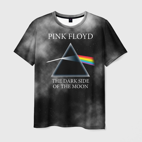 Мужская футболка 3D с принтом Pink Floyd космос в Петрозаводске, 100% полиэфир | прямой крой, круглый вырез горловины, длина до линии бедер | 