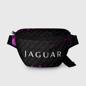 Поясная сумка 3D с принтом Jaguar pro racing: надпись и символ в Санкт-Петербурге, 100% полиэстер | плотная ткань, ремень с регулируемой длиной, внутри несколько карманов для мелочей, основное отделение и карман с обратной стороны сумки застегиваются на молнию | 