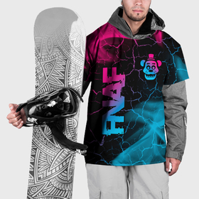 Накидка на куртку 3D с принтом FNAF   neon gradient: надпись, символ в Курске, 100% полиэстер |  | 
