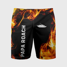 Мужские шорты спортивные с принтом Papa Roach и пылающий огонь ,  |  | 