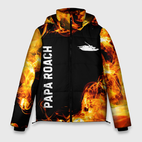 Мужская зимняя куртка 3D с принтом Papa Roach и пылающий огонь в Тюмени, верх — 100% полиэстер; подкладка — 100% полиэстер; утеплитель — 100% полиэстер | длина ниже бедра, свободный силуэт Оверсайз. Есть воротник-стойка, отстегивающийся капюшон и ветрозащитная планка. 

Боковые карманы с листочкой на кнопках и внутренний карман на молнии. | 