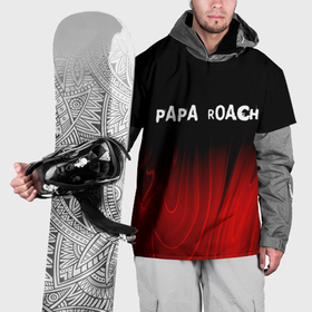 Накидка на куртку 3D с принтом Papa Roach red plasma в Тюмени, 100% полиэстер |  | 
