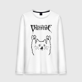 Мужской лонгслив хлопок с принтом Bullet For My Valentine   rock cat в Тюмени, 100% хлопок |  | 