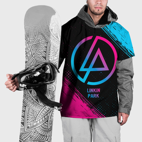Накидка на куртку 3D с принтом Linkin Park   neon gradient в Новосибирске, 100% полиэстер |  | Тематика изображения на принте: 