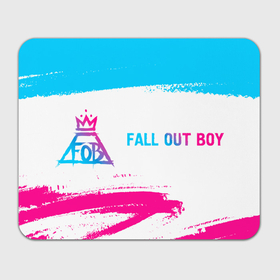 Прямоугольный коврик для мышки с принтом Fall Out Boy neon gradient style: надпись и символ , натуральный каучук | размер 230 х 185 мм; запечатка лицевой стороны | 