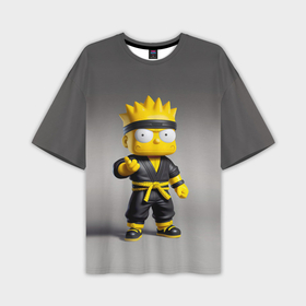 Мужская футболка oversize 3D с принтом Bart Simpson   ninja   Japan в Тюмени,  |  | Тематика изображения на принте: 
