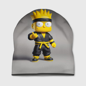 Шапка 3D с принтом Bart Simpson   ninja   Japan , 100% полиэстер | универсальный размер, печать по всей поверхности изделия | 