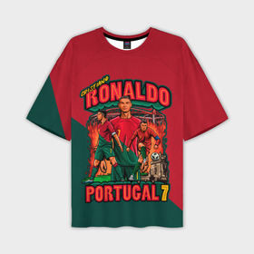 Мужская футболка oversize 3D с принтом Криштиану Роналду сборная Португалии 7 в Тюмени,  |  | 